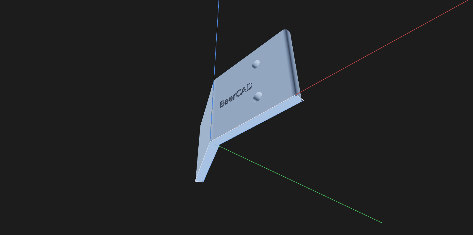 The same bracket rebuilt with a 150-degree bend
