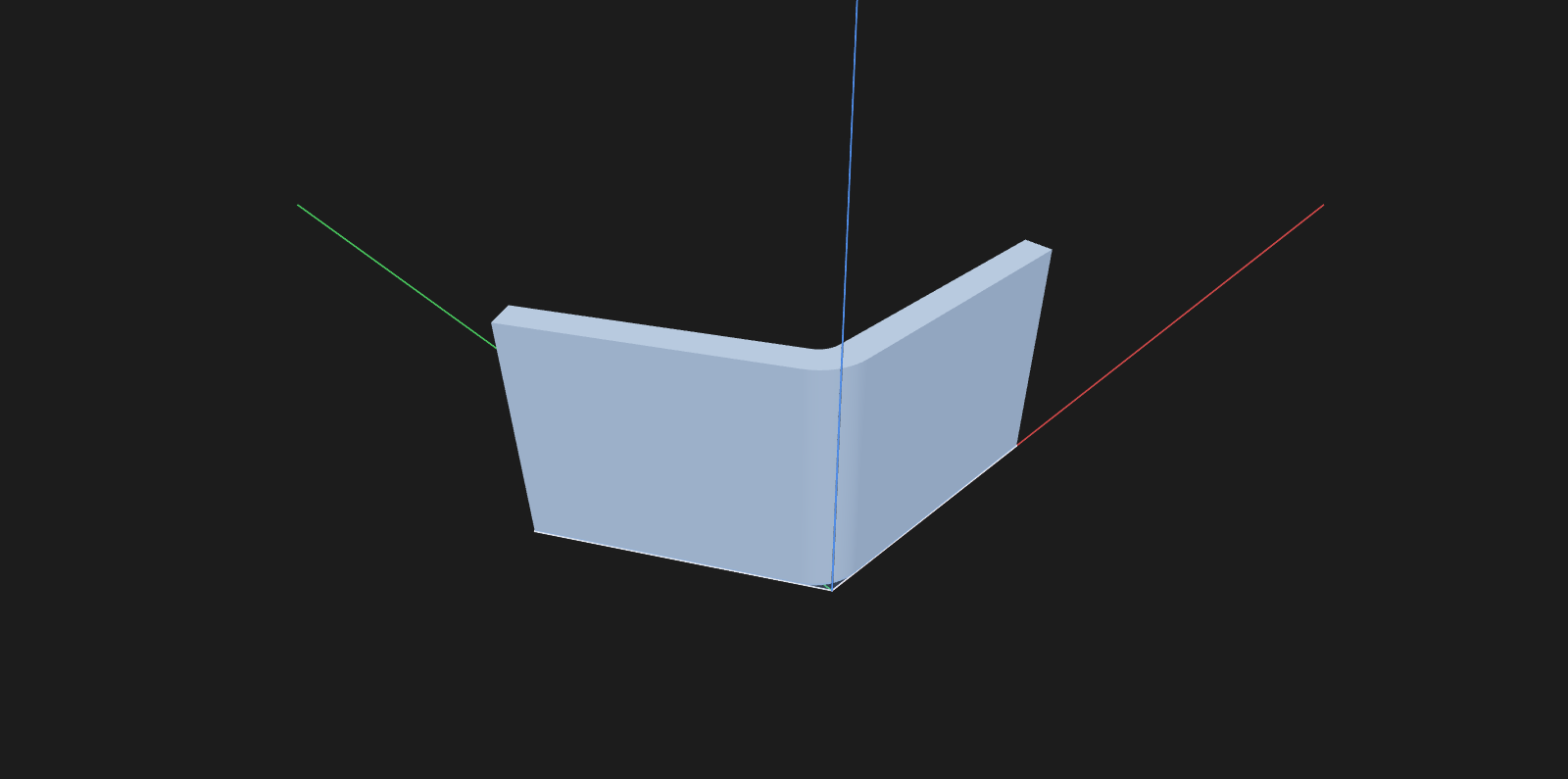 The bracket with inner and outer bend edges filleted