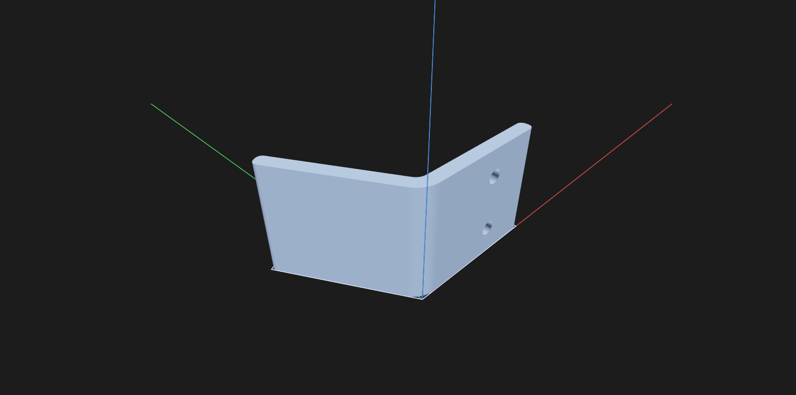 The finished bracket with rounded flange corners