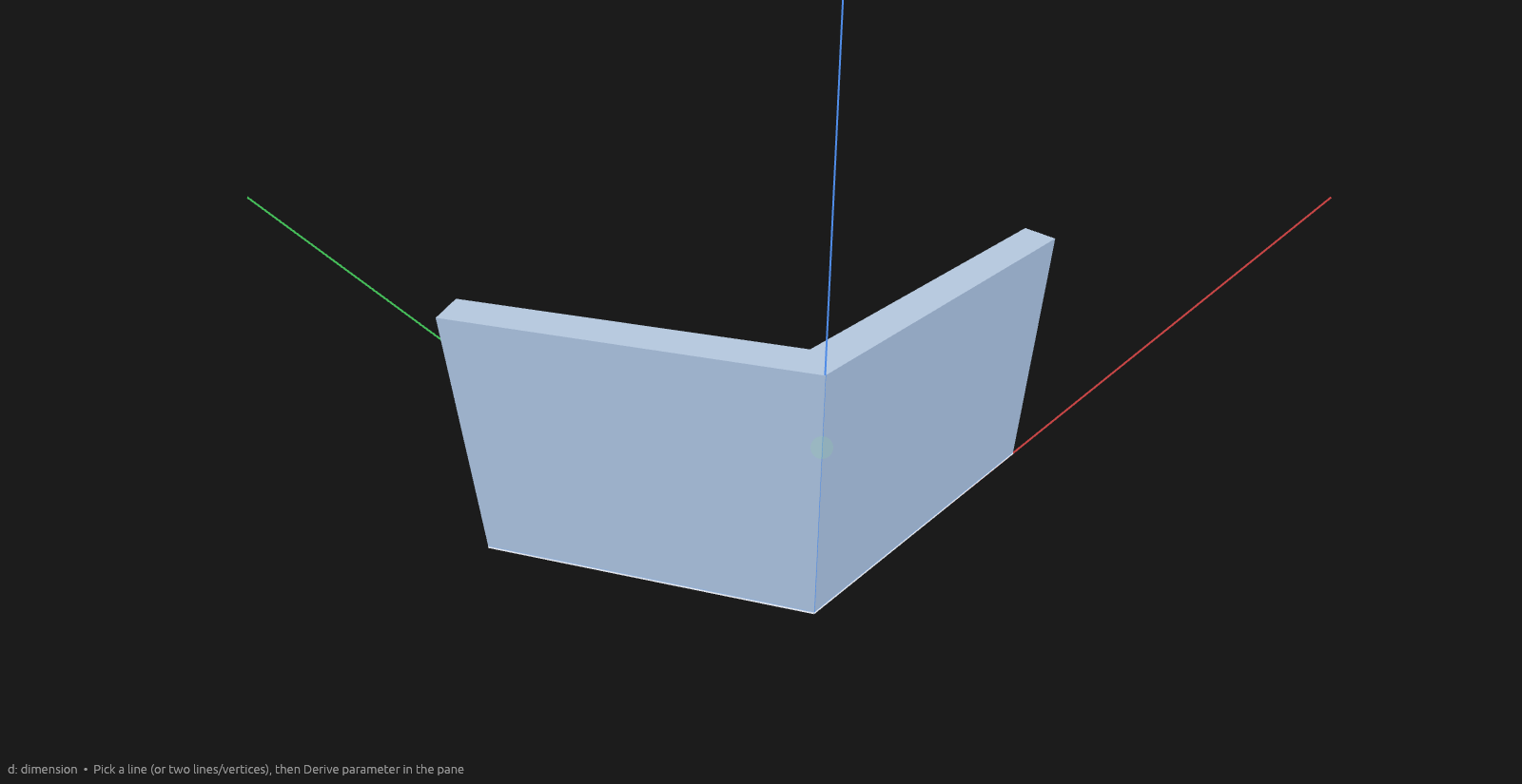 The extruded bracket, still with a sharp bend